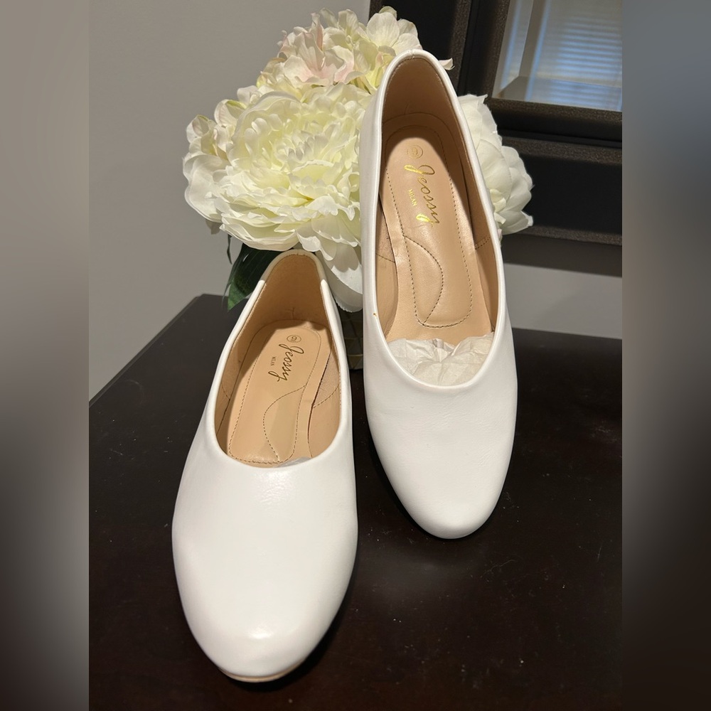 Geossy Milan Women's White Pumps Shoes Sz 9